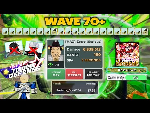 Level 175 6 Star MIHAWK (Zorro Serious) Strikes in Extreme Infinite | Roblox All Star Tower Defense