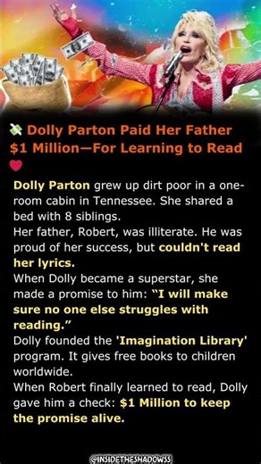 Dolly Parton Paid Her Father $1 Million—For Learning to Read ❤️💸