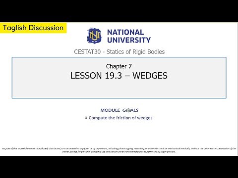 Statics of Rigid Bodies - Wedges