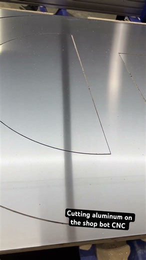 Cutting aluminum on the shop bot CNC #cncsoftware #fabrication ￼