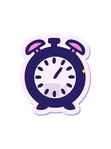 twinkling stars effect animation of sticker of a cute cartoon alarm clock Stock Video Footage - Alamy