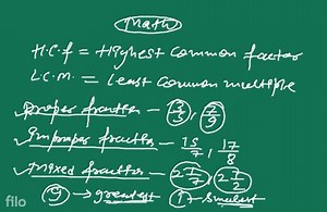 Math (1) Full Form of HCF and LC.M (2) fraction kenet and theet... | Filo