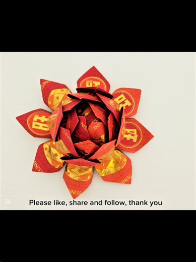 DIY Paper Lotus Flower Using Red Packets