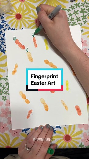 DIY Fingerprint Easter Art: Carrots, Bunnies, and Easter Eggs