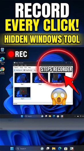 Windows Secret Recorder Tool! 😱 Steps Recorder #shorts
