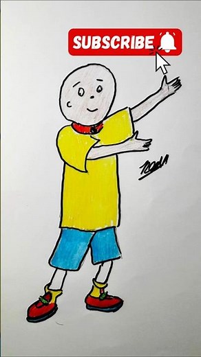 How to Draw Caillou Easily | YouTube Shorts Tutorial