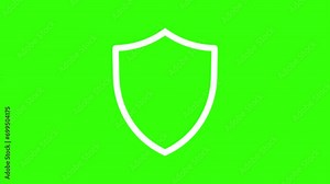 shield icon emblem logo animated shield emblem logo green screen 4k