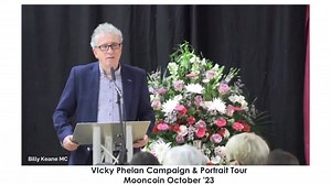 5.4K views · 238 reactions | Billy Keane MC at the recent wonderful celebration of Vicky in Mooncoin  Vicky Phelan Campaign and Portrait Tour Vincent Devine | Vicky's Tribe | Facebook