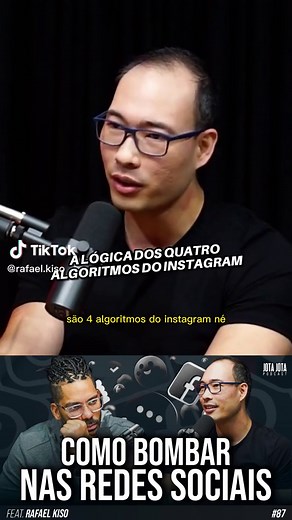 Você sabia que são 4 algoritmos no Instagram? Cada um rege um posicionamento na plataforma. Se você entender isso, pode planejar mais adequadamente seus conteúdos usando os formatos mais condizentes com as etapas da jornada do cliente. Eu acabei não explicando aí, mas o algoritmo do Explorar foi desenhado para ajudar os usuários a descobrirem coisas novas. Ele usa os mesmos sinais do feed e stories, mas os usa para fazer uma curadoria. O ranking é feito por engajamento, sendo que o que é mais le