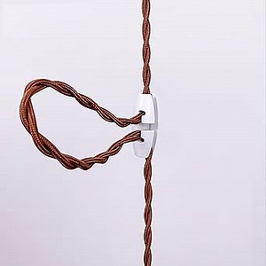 White Finished Cable Hook Regulator Art Lamp Cord Shortener for Ceiling lamp Track Light Wire Adjuster Cable Management Accessories for Pendant Light Twisted Cord Adjuster 10 Pack