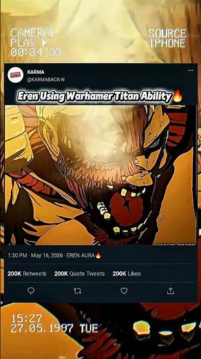 Eren Using Warhamer Titan Ability🔥 #eren #aot #titan