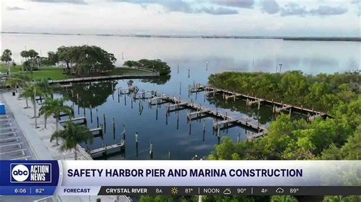 Safety Harbor Pier and Marina under construction as crews work to repair damage