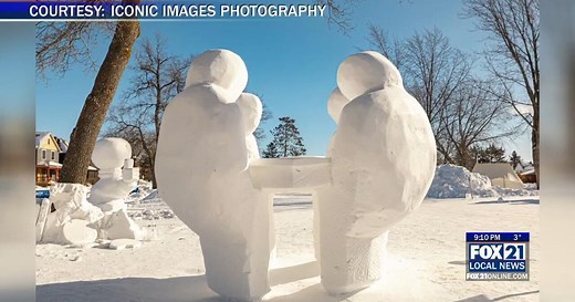 Snow sculptures at the Ely Winter Festival