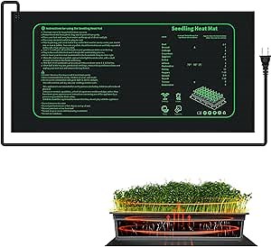 Seedling Heat Mat for Indoor Home Seed Starting, 10"x 20.75" Plant Heating Pad, Waterproof Heating Pad for Indoor Gardening Plants Germination, Graphite