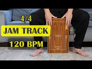 Drum Backing Track for Practice 120 BPM - 4/4. Cajon. Live Metronome. Playback for training.