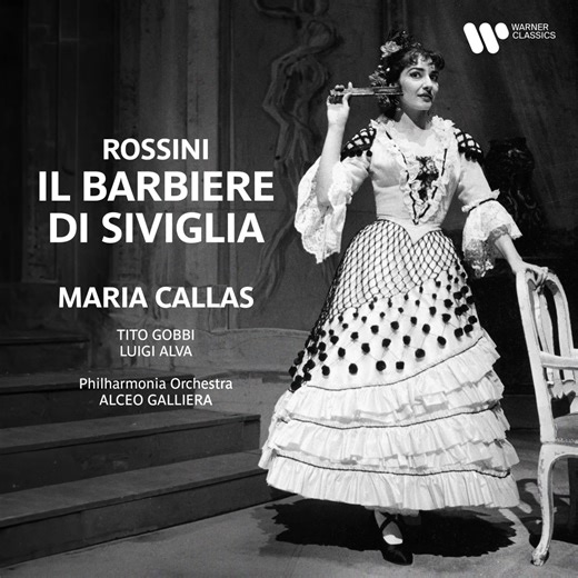 In this masterpiece 1957 recording of Rossini's Il barbiere di Siviglia, Maria Callas assumes the dazzling role of Rosina – even singing her cavatina in its original mezzo range – and demonstrates her underrated talent for comedy repertoire 💫 Listen to it now on digital platforms: https://w.lnk.to/ribdsiFA She is joined by a young Luigi Alva (who would later become an iconic Count Almaviva), Tito Gobbi, and Alceo Galliera conducting the Philharmonia Orchestra. | Warner Classics & Erato