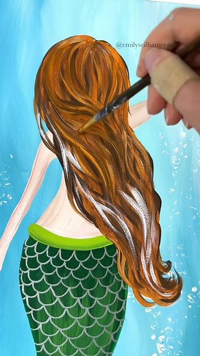 796K views · 3.8K reactions | Painting mermaid hair! 隆#mermaid #mermaids #paintingtips #tipsandtricks #easypainting #beginner | Emily Seilhamer Art | Facebook