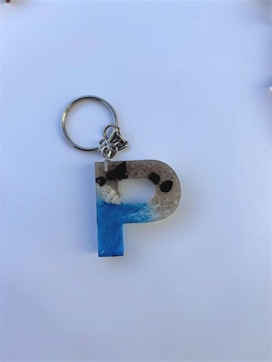 Custom Resin Letter Keychain, Personalized Handmade Resin Art Gift