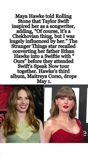 Maya Hawke Praises Taylor Swift 😳🎤 #Shorts #MayaHawke #TaylorSwift #music #trending