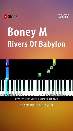 Boney M - Rivers Of Babylon - EASY Piano TUTORIAL by Piano Fun Play #youtubeshorts #shorts