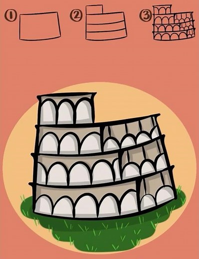 How to Draw the Colosseum in Rome #shorts #drawings #art #trending