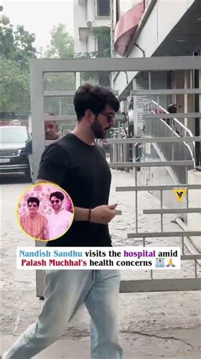 Nandish Sandhu visits the hospital amid Palash Muchhal's health concerns.
