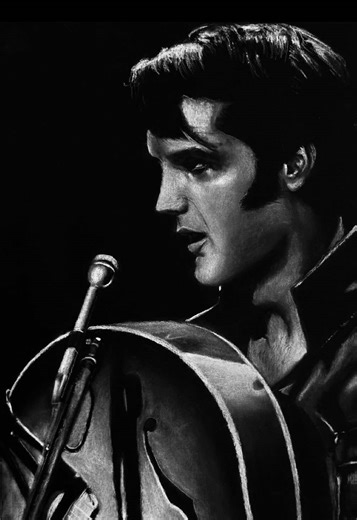 Elvis Presley Charcoal Drawing Art