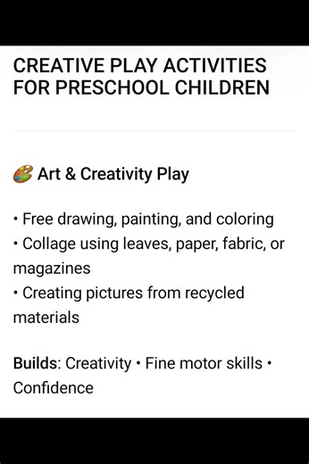 The Benefits of Creative Play for Preschoolers
