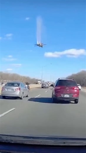 Ai Incidents | Fighter Jet Crash Caught on Highway Dashcam — Jet spirals and lands between cars, flames, smoke, chaos. | Instagram