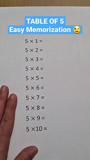 5.4K views · 66 reactions | Table of 5 Easy memorization #tableof5 #multiplicationtable #mathtrick #fypシ゚viral #viralreels #monetization #StarsEverywhere #adsonreels #fbreelsviral | AA Vlogs | Facebook