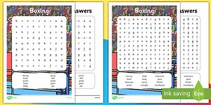 Boxing Differentiated Word Search