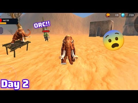 "DAY 2: Entering a New Biome 🌵 | Mammoth Fights Orcs and Villagers!"