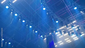 Spotlights in the Concert Hall, for Lighting Design Beams Bright ,Shine Spot on Concert Hall Stage .Concept Performance Concert