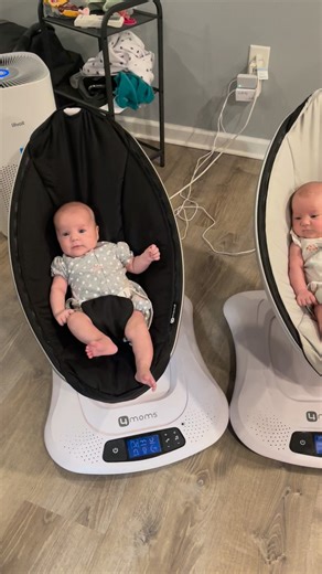 Traci Katherine | They weren’t a fan of the mama Roos 🥲 #identicaltwingirls #mamaroo #swing #baby #beautiful | Instagram