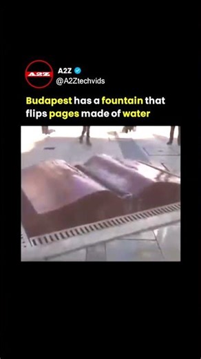 This Fountain's Pages Are Made of Water! (Budapest Illusion)