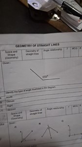 Identify the type of angle illustrated in the diagram.A. Acut... | Filo