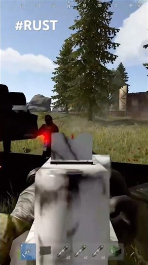 Shooting an invisible wall from patrol helicopter #Rust #rustgame #rustpvp #rustclips