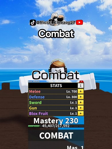 Showcase Fighting Style Combat in Blox Fruits