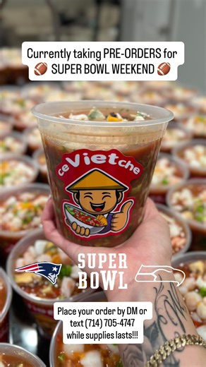 CURRENTLY TAKING PREORDERS FOR SUPERBOWL WEEKEND 🏈‼️ Pick up in Orange County, Ca