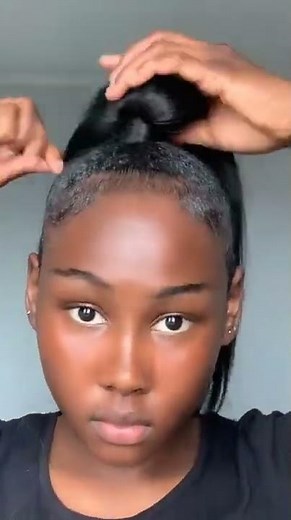 🔥How to do a High Sleek Fluffy Natural Ponytail on Short 4C Natural Hair | #ponytail