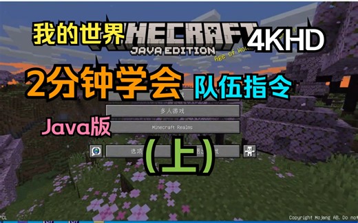 【我的世界】2分钟学会使用Java版队伍指令（上）