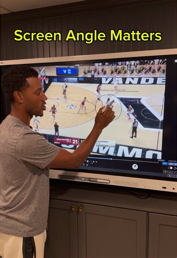 The details of your ballscreen matter. Specifically, the angle that you set your screen at can make or break its effectiveness. By aiming for the defender’s “back pocket”, you’ll instantly gain the leverage necessary to be open on the roll. As a guard - engage the hedge defender & get the ball out quick! #basketball #basketballtraining #basketballplayer #basketballcoach #collegebasketball