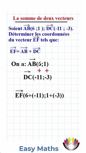 La technique pour les sommes de vecteurs #Mathématiques #تعليم #shorts