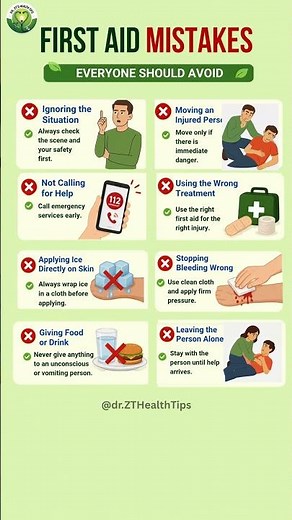 First Aid Mistakes That Could Cost a Life | Essential Emergency Tips | Dr. ZT's Health Tips