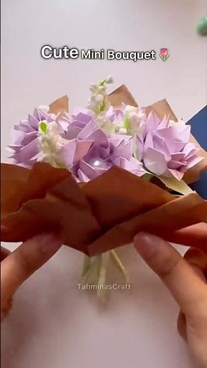 Mini flower bouquet diy🌸|Cute gift ideas💖✨#origami #fypシ゚viral #diy #rose
