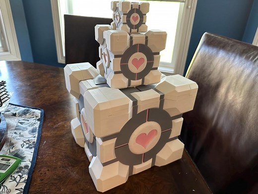 Portal-inspired Weighted Companion Cube Storage Containers With Removable Lid - Etsy