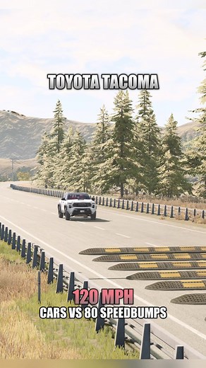 Toyota Tacoma Challenges 80 Speedbumps in BeamNG Drive!