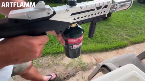 Flame Thrower Gun - Propane Cooking Torch Grill Lighter - Adjustable Flamethrower - Powerful Torch for BBQ, Campfire, Charcoal Wood, Weed (Tank Not Included)