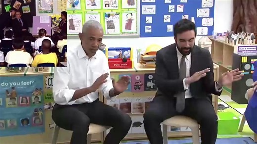 🇺🇸 Obama and Mamdani in a pre-K classroom, hyped af: “Oh, the beep beep, that’s one of the best ones!” with the kids.Idk, maybe I'm just too tired and terrified, but when I saw this, my brain just flashed back to Bush reading to kids on 9/11…This timeline stays cursed.