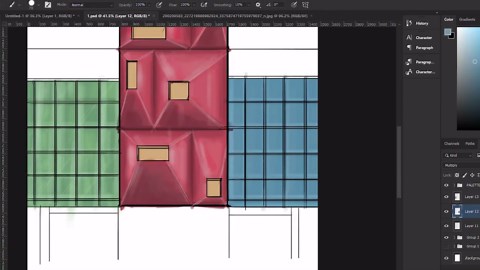 Architectural Concept — Digital Sketching Photoshop